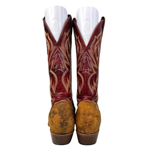 Justin Women’s Bent Rail Burnt Copper Picasso Suede Cowgirl Boots Size US 7.5 B - Picture 8 of 10